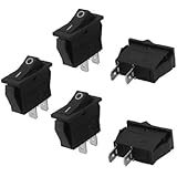5 Pcs SPST On Off Black Snap in Boat Rocker Switch AC 250V/15A 125V/20A