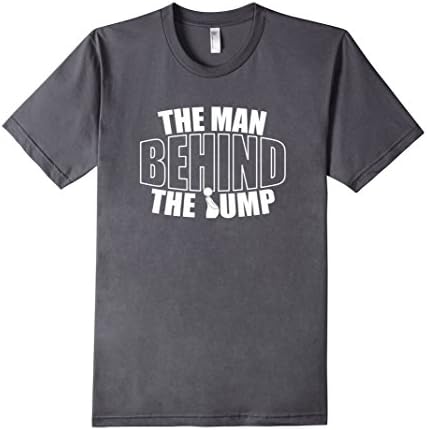 Men's The Man Behind the Bump - Baby Shower Fitted T-Shirt XL Asphalt