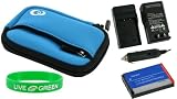 3n1 Neoprene Sleeve (Smurf Blue) Case / NB-6L 1000mAh Li-Ion Battery / AC DC Charger for Canon PowerShot SD3500IS 14.1 MP Digital Camera Black