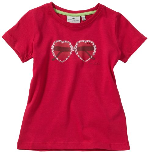 TOM TAILOR M&auml;dchen T-Shirt 10224290081/scribbled tee, Gr. 116/122, Rot (4172) Preisvergleich