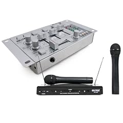 Karaoke Partyanlage USB Mixer Mischpult Funkmikrofonset 2x Mikrofon DJ-528