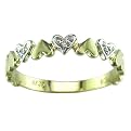10K Diamond All Over Heart Ring in Yellow Gold