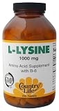 Country Life - L-Lysine W/B-6, 1000 mg, 250 tablets