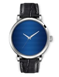 SPRAWL Aanalog Fashion Series Silver Ladies Watches of Genuine Black Leather Strap,Unique Wrist Watch for Women Girls Designed with blue Stripes