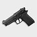 Silver Star BLACK GUN Belt Buckle