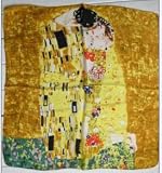 Prettystern -50cm Kunstdruck Jungendstil Seidentuch - Gustav Klimt - der Kuss
