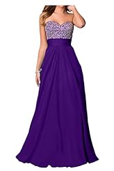 Strapless Empire   Waistline Lace Beaded Sweetheart Chiffon Prom Dress 