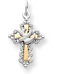 Sterling Silver & Vermeil Dove Cross Charm