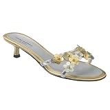 Women's Isaac Mizrahi Metallic Flower Slides - 8.5