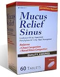 60 Tabs Mucus Thinner with Nasal Decongestant - 400 mg Guaifenesin and 10 mg Phenylephrine HCI - Mucus and Sinus Relief