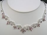 Lilac and White Crystal Necklace Set N1Z47
