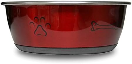 Durapet® Slip-Resistant Stainless Steel Large Pet Bowl in Red