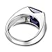 Jewelrypalace Men's 3.4ct Square Created Blue Sapphire 925 Sterling Silver Ring