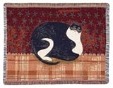 Fat Cat Warren Kimble Throw Blanket Afghan Kitten New