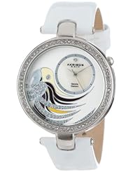 Akribos XXIV Womens AK602WT Lady Diamond Parrot Dial Swiss Quartz Leather Strap Watch