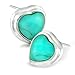 Bling Jewelry Sterling Silver Turquoise Heart Stud title=