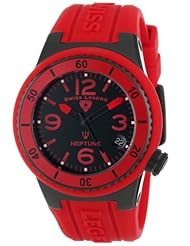 Swiss Legend Womens 11840P-BB-01-RD Neptune Black Dial Red Silicone Watch