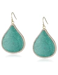 Marcia Moran "Mazarine" Gold Plated Cubic Zirconia Stone Dangling Drop Earrings