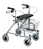 Winnie Walker Bariatric EXP Steel Rollator - Light Blue & Chrome
