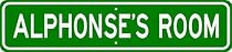 ALPHONSE ROOM SIGN - Personalized Gift Boy or Girl, Aluminum