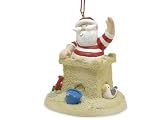 Santa Down the Chimney Sandcastle Christmas Ornament