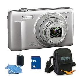Olympus 4 GB Kit VR-340 16MP 10x Opt Zoom 3-inch LCD Digital Camera - Silver