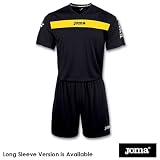 Joma Academy Mens Short Sleeve Football Kit Black/Yellow Medium to Large