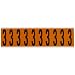 Brady 6570-3,  Outdoor Numbers & Letters , 2 1/4" Height x 7/8" Width, Black on Orange, Legend "3"  (1 per Order)