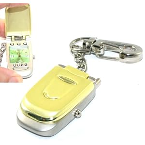 Cell Phone Replica Novelty FLIP (it opens) Clip Pocket Key Chain Watch ~ YOU CHOOSE COLOR!
