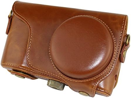 Screen Protector Brown Leather Camera Case Bag Cover for Samsung Galaxy EK-GC100 EK-GC110 Galaxy GC200 Galaxy 2 Compatte