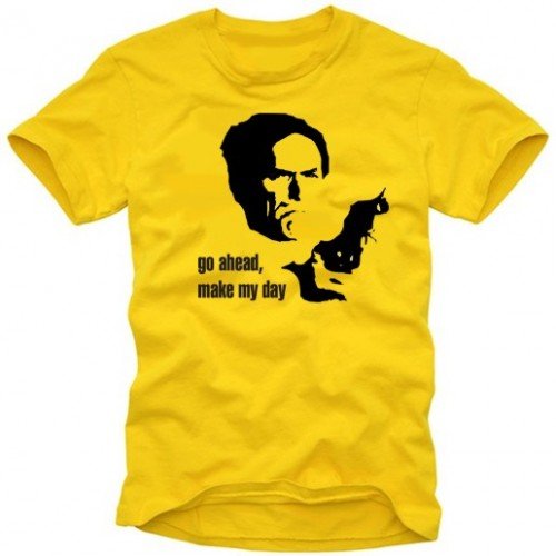 Coole Fun T-Shirts Clint Eastwood  T-Shirt go ahead make my day DIRTY HARRY fightclub, gel im Preisvergleich 