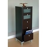 Basic Modern Five Drawer Dresser / Chest in Warm Matte Coffee Bean Basic Modern Five Drawer Dresser / Chest in Warm Matte Coffee Bean
