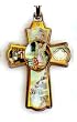 Cross Shaped Key Chain - Guardian Angel, 2" x 1.5" - MADE IN ITALY