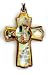 Cross Shaped Key Chain - Guardian Angel, 2" x 1.5" - MADE IN ITALY