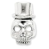 Sterling Silver Skull with Top Hat Pendant