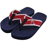 MLB Los Angeles Angels of Anaheim Unisex Basic Flip Flops - Navy Blue/Red (Medium)
