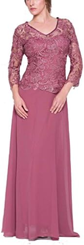 UniWedding Lace Long Sleeves Mother of the Bride Dress Chiffon Casual Dress 16