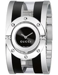 Gucci Womens YA112414 Twirl Medium Black and Transparent Acetate Bangle Watch
