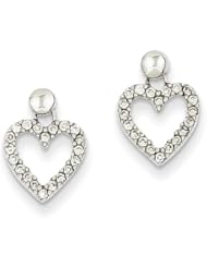 14k White Gold Diamond Heart Dangle Earrings. Carat Wt- 0.25ct. Metal Wt- 1.62g