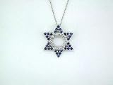 14K Sapphire & Diamond Star of David Pendant