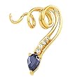 14K Yellow Gold Iolite and Diamond Pendant