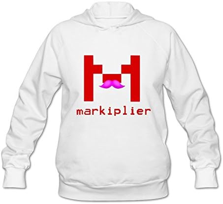 MeiLee Women's Markiplier Logo Hoodie White XXL