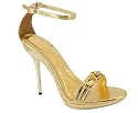 Tooled Metallic Rhinestone Chain Heel