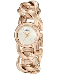 Badgley Mischka Womens BA/1176MPRG Swarovski Crystals Accented Rosegold-Tone Open Chain Bracelet Watch