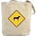 Canvas Tote Bag Beige  Sign Greater Swiss Mountain Dog  - Crossing Sign Dog