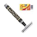 Parker 65R Super Heavyweight Double Edge Safety Razor and 10 Shark Super Chrome Blades