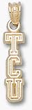 Texas Christian Horned Frogs Vertical TCU Pendant - 10KT Gold Jewelry