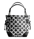 Coach Peyton Canvas Op Art Tote Black White