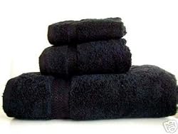 Egyptian Cotton 6 Piece Towel Set BLACK BY MARRIKAS