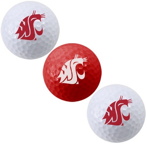Washington State Cougars Three Pack Of Golf Balls